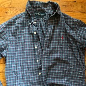 Button down Polo By Ralph Lauren Green & Navy Blue